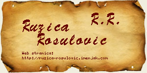 Ružica Rošulović vizit kartica